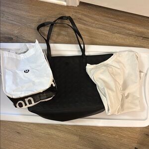 Lululemon Black Tote Bag , shopping bag ,t-shirt bundle